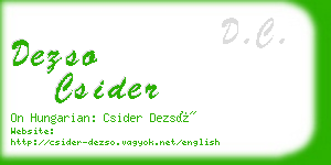 dezso csider business card